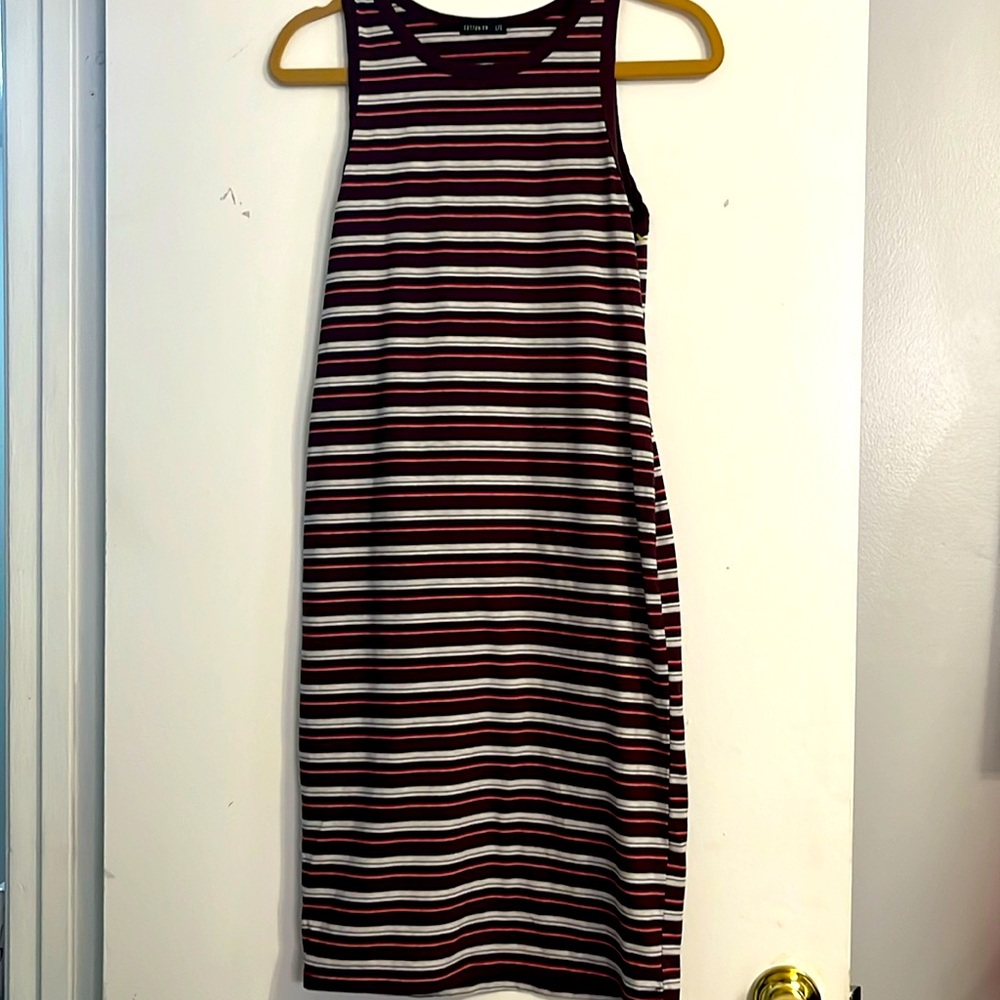 Cotton :On Striped Mid-Length Tank Dress L